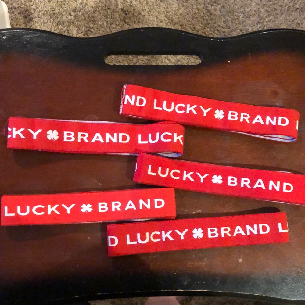 Set of 10 Lucky Brand Bands Elastic in Red and White size 18 inch Circumference